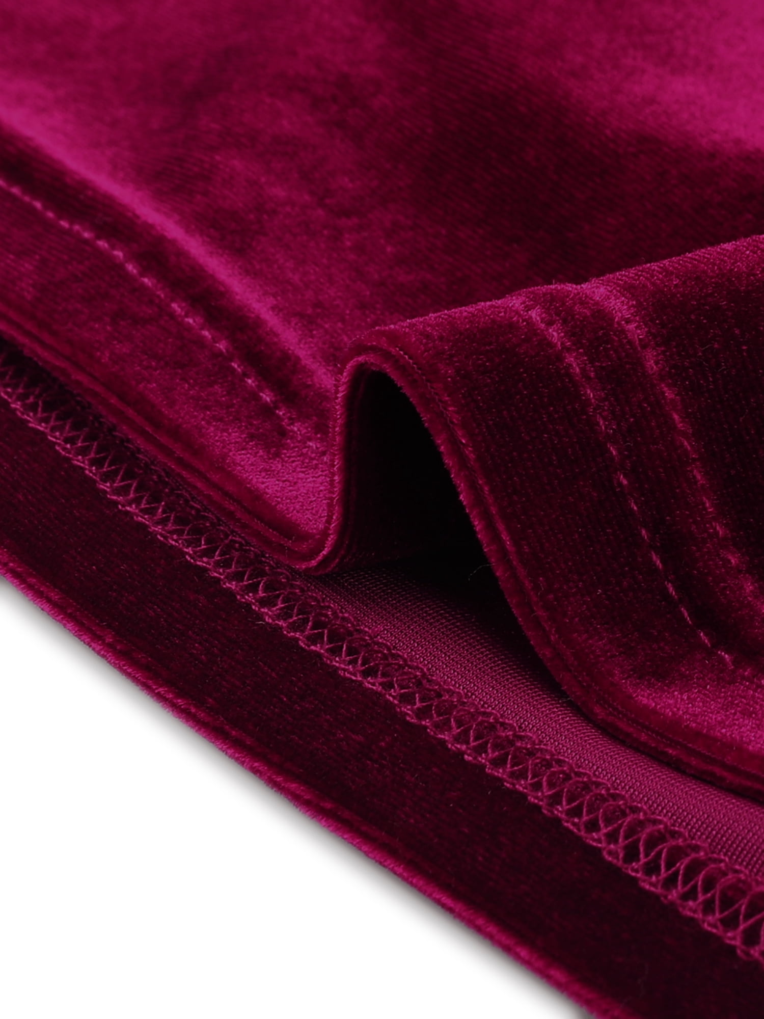 DARING DIVA 3/4 Sleeve Cropped Velvet Blouse XS Burgundy
