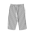 thumbnail image 2 of Black Pants for Women Cotton and Linen Striped Pocket Elastic Casual Pants Women's Quarter Pants, 2 of 3