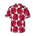 thumbnail image 3 of Balery Tulips Flowers Print Men's Hawaiian Shirts Short Sleeve Beach Shirt Relaxed Fit Vacation Button Down Shirts-Medium, 3 of 9