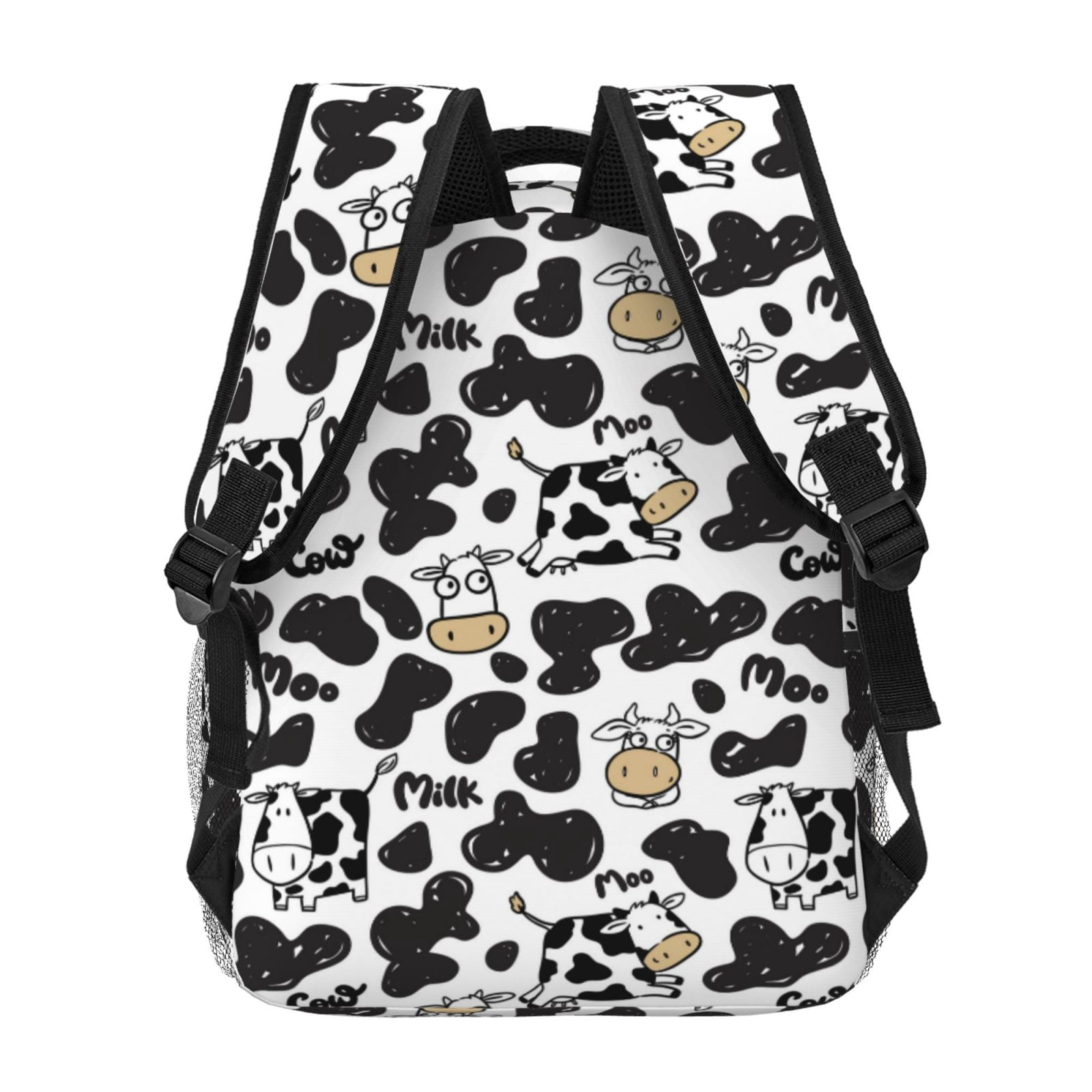 Horeoi Cow Print Eco-Friendly Lightweight Student Backpack for School Travel - Ergonomic Padded Laptop Compartment & Multi-Pocket Design