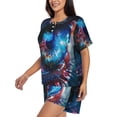 thumbnail image 2 of Fotbe Modern Colorful Eyes Print Pajama Set for Women 2 Piece Loungewear Short Sleeve Tops and Shorts Set Soft Sleepwear-4X-Large, 2 of 7