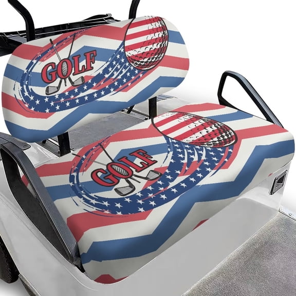 Aplkyhs Golf American Flag Golf Cart Seat Covers 2-Person Seats Club Car Bench Chair Cover Easy to Install Club Car Seat Covers Breathable Golf Cart Seat Towel Blanket