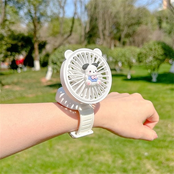 Ventilador de Reloj portátil con carga Usb, pulsera pequeña silenciosa de Anime de dibujos animados, accesorios para el hogar, Verano Fivean unisex