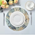 thumbnail image 4 of GZHJMY Tropical Palm Leaves Round Placemats, Durable Non-Slip Table Mat Heat and Stain Resistant Placemat for Kitchen Table Outdoor BBQ Activities, 4PCS, 4 of 6