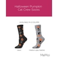 thumbnail image 2 of MeMoi Halloween Pumpkin Cat Crew Socks - Womens - Female, 9-11, Black, 2 of 7