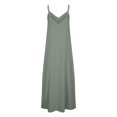 thumbnail image 6 of Babysbule Summer Dresses for Women Sexy Solid V-Neck Sleeveless Backless Long Sling Dresses Skirts, 6 of 9