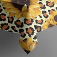 thumbnail image 5 of Leopard Sunflower Pattern Square Tablecloth,Waterproof Square Table Cover,Wipeable Spillproof Washable Table Cover for Home Kitchen Party Decor 42"X42"(107x107cm), 5 of 6