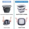 thumbnail image 3 of Collapsible Bucket, 5L 1.3Gallon Small Cleaning Mop Buckets for Household Outdoor Car Washing Tub Plastic Foldable Portable Camping Beach Sand Water Pot Pail Space Saving Square, 3 of 5
