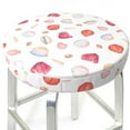 thumbnail image 3 of Fotbe Red coral and scallop seashell Stool Covers Round,Waterproof Round Bar Stool Covers Bar Chair Covers Washable Stool Cushion Slipcover for 12-14 Inch Chair-12 inch, 3 of 7