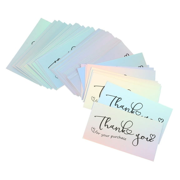 LOLIPPYY 50pcs Multi-Color Thank You Cards for Your Purchase, Coated Paper Postcards, Small Size for Festival Use