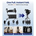 thumbnail image 3 of VOCIC Lightweight Rollator Walker with Seat for Seniors, 8" All-Terrain Wheels, 300 lbs Capacity, Aluminum, Purple, 3 of 9