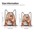 thumbnail image 2 of Xecao Dinosaur Baking Delight Pattern Sports Drawstring Backpack - String Swim Gym Bag with Wet Proof Pocket for Women&Men-Small, 2 of 6