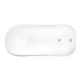 thumbnail image 6 of Aqua Eden VCTND663028 66" Cast Iron D-Shaped Single Slipper Pedestal Tub (No Faucet Drillings), White, 6 of 7