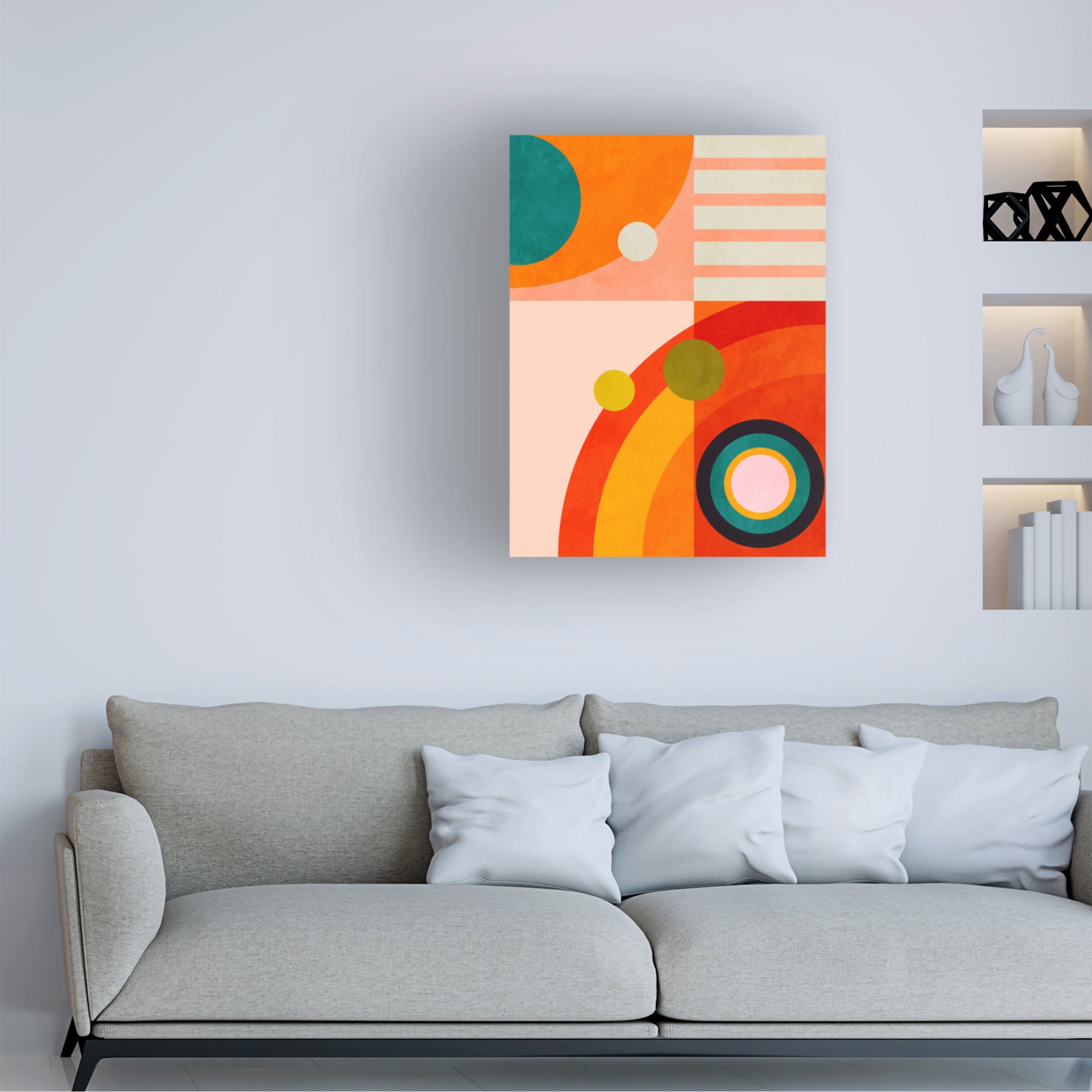 Trademark Fine Art Henk van Maastricht Rut Bre Playing Around Shapes 3 Canvas Wall Art
