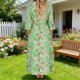 thumbnail image 4 of Mujeres Cuello Redondo Vestido Impreso Casual de Manga Corta Ligero Tejido Fluido para el Uso Diario de Primavera Verano, 4 of 7