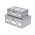 thumbnail image 2 of Harlane Set of 2 Overlayed Mirror Silver Boxes, 2 of 6