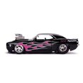 thumbnail image 3 of 1969 Chevrolet Camaro with Blower Black and Pink Flames \Bigtime Muscle\" Series 1/24 Diecast Model Car by Jada", 3 of 4