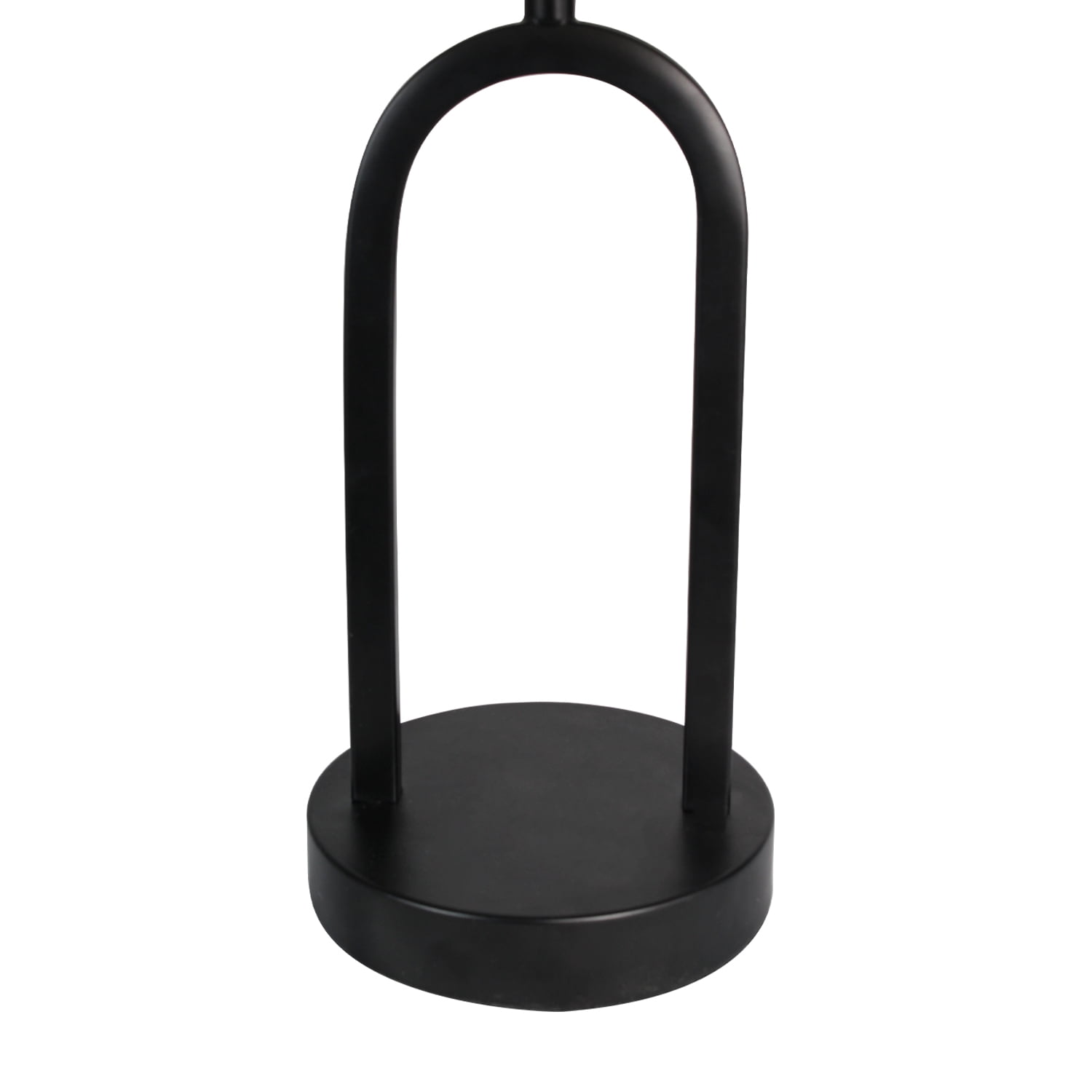 Mainstays 16.75"H Metal Black Arch Table Lamp with White Fabric Lamp Shade
