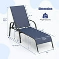 thumbnail image 3 of Gymax 2 Pcs Chaise Longue Inclinable Réglable avec Accoudoirs pour Patio Bleu Marine, 3 of 5