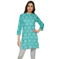 thumbnail image 1 of Moomaya Robe Kurti Courte Indienne Imprimée en Poly-Crêpe Tunique à Col Fermé Robe Mini, 1 of 5