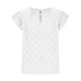 thumbnail image 5 of Zunfeo Summer Tops for Women 2025 Casual Cozy Boho Tops Short Sleeve Ruffles Eyelet Tops White L, 5 of 9