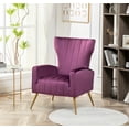 thumbnail image 4 of US Pride Furniture Kaleigh 27.56"W Velvet Sofa Chair with Metal Legs, Purple, 4 of 5