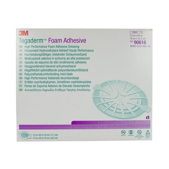 Tegaderm High Performance Foam Adhesive Dressing 90616 Case of 15, White