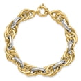 thumbnail image 4 of 14k Two-tone Bracelet Fancy 11.5 mm 8.25 in Polished Link, 4 of 4