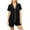 *Black, variant on Women's 2 Piece Pajama Set ,Short Sleeve Notch Collar Button Down Top and Elastic Waist Shorts ,Soft Loungewear Outfit ,XXL