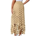 thumbnail image 3 of Hvot&aat Women's Heavy Hollow Out Tassel Skirt Summer High Waisted Fringe Hem Long Skirt Beach Vacation Skirt, 3 of 7