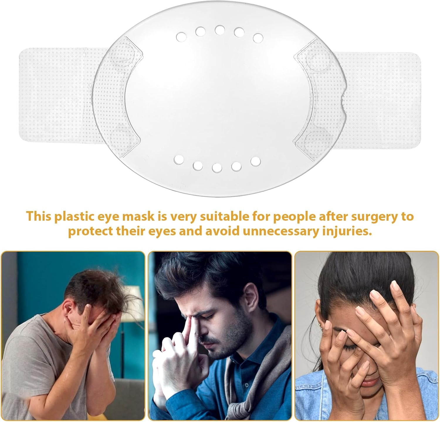 Yoqb Thinp 2 Pcs Eye Shield,Clear Eye Patch Eye Shield After Cataract Surgery Plastic Eye Shield with Small Hole Eye Shields After Lasik with 1 Roll Tape Breathable Eye Shields for A109