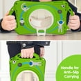 thumbnail image 5 of K-Lion Rugged Case for iPad 6th/5th Gen/Pro 9.7" (2018/2017/2016) Kids Case 3D Astronaut Heavy Duty with Kickstand Wristband Rotating Handstrap Handle Grip Shockproof Cover for iPad 9.7",Froggreen, 5 of 7