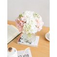 thumbnail image 4 of Arreglo floral artificial de hortensias Wracra con jarrón de cristal, 4 of 7