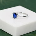 thumbnail image 3 of 1 Carat Blue Sapphire Oval Ring 925 Sterling Silver Wedding Ring, Proposal Ring, 3 of 5