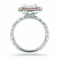 thumbnail image 3 of HeartsAndYou 1.7ct Engagement Ring for Women Cushion Moissanite Round Accent Dual Halo 18k White Gold Over Silver, 3 of 6