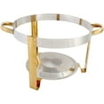 thumbnail image 5 of Round Chafing Dish, 4 Qt Stainless Steel Gold Catering Buffet Warming Container Set With Food Pan, Water Pan, Lid, Frame And Fuel Holder, Pack Of 6, 5 of 6