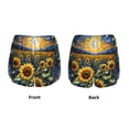 thumbnail image 3 of Pofeuu Starry Sky Moon Sunflower Print Women's Athletic Shorts Running Workout Shorts Tummy Control Quick Dry Gym Shorts with Pockets Double layer sports shorts-X-Large, 3 of 7