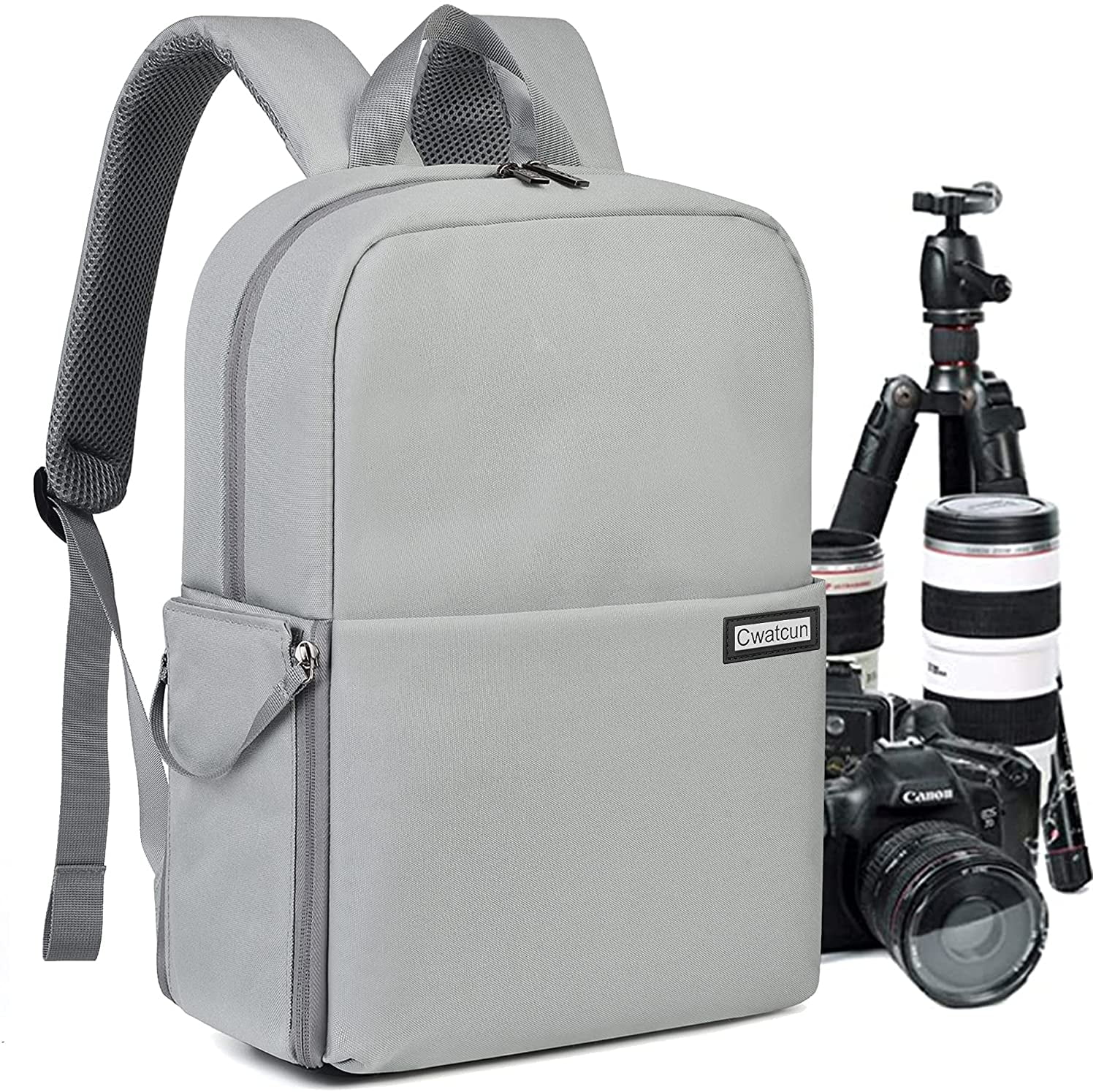 Cwatcun Camera Backpack Bag with 14" Laptop Compartment, Water