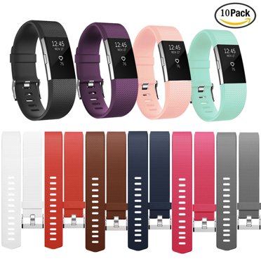 Fitbit Charge 2 Bands Replacement Sport Strap Accessories With Fasteners And Metal Clasps For Fitbit Charge 2 Wristband Large Black Walmart Com