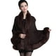 thumbnail image 1 of Minnieouse M Poncho De Cárdigan Cálido De Invierno De Piel Sintética Para Mujer Abraza El Frío Con Estilo Poncho Con Adornos De Piel Prendas para la parte del cuerpo café, 1 of 6