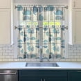 thumbnail image 3 of Kitchen Curtains 36 Inch Short - 3 Panel Set, Shark Whale Dolphin Ocean Theme, Rod Pocket Window Curtain, 100% Polyester for Nautical Farmhouse Kitchen, Easy Wash, 3 of 6