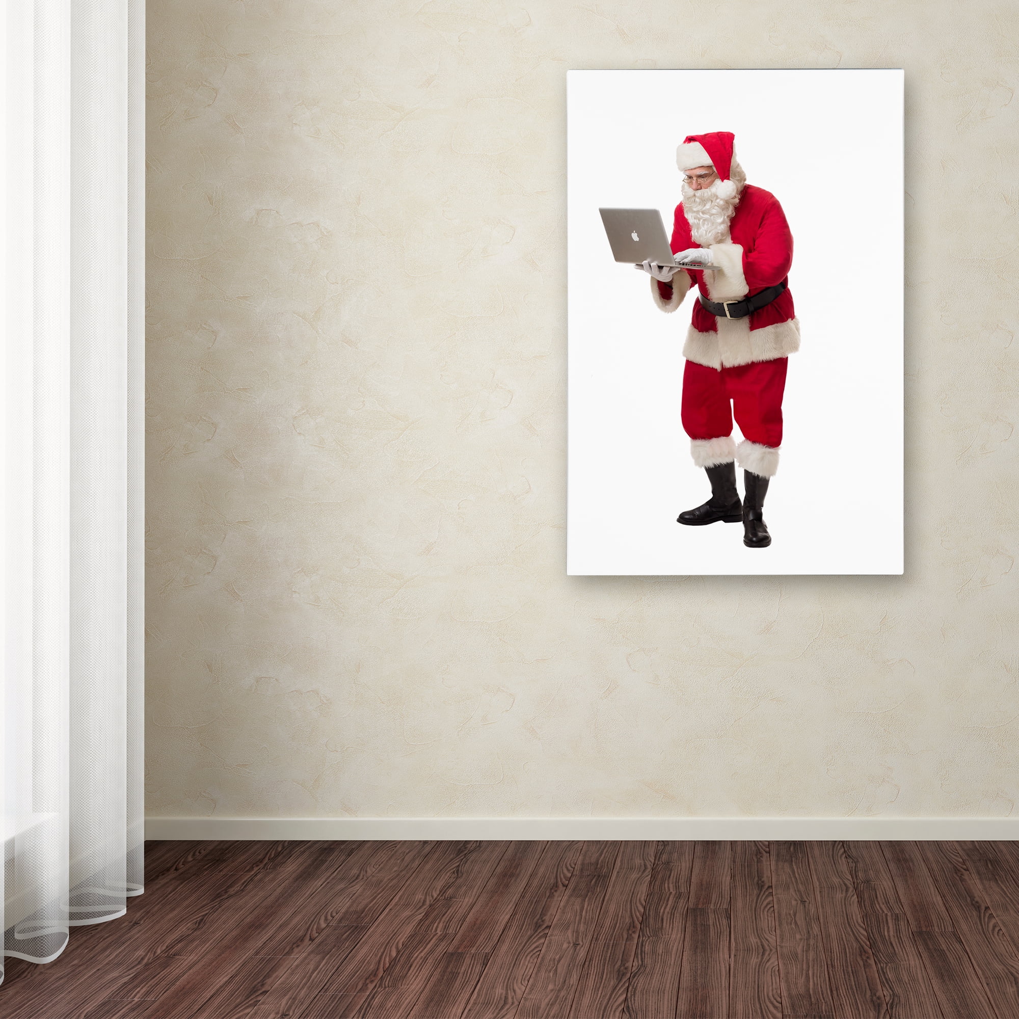 Trademark Fine Art 'Santa-laptop-14013' Canvas Art by Ed Wheeler