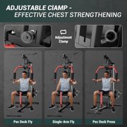 Yeshouse 400 lb Home Gym Machine, Full Body Workout Station with Pulley System, Fits 1 & 2 Plates (Plates Not Included)