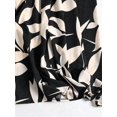 thumbnail image 6 of Womens Black And Cream Leaf Print High Waist A-Line Maxi Skirt, Flowing Summer Holiday Skirt, 6 of 8