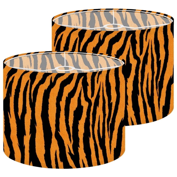 Lampshades 2 Pack texture tiger orange stripe repeated seamless black jungle 13"x13"x10" Light Shade for Table Lamps Floor Lamp Shades Lampshade Replacement Easy Assembly