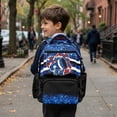 thumbnail image 3 of Yspwyqan Blue Glitter School Backpack for Kids Teens, 600D Polyester Lightweight Bookbag, Fits 15.6 Laptop, Cheerleader Megaphone Backpack for Elementary Middle High School, 3 of 7