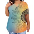 thumbnail image 1 of MKLEKYY Playeras Mujer Camiseta Informal De Manga Corta Con Bolsillo Y Cuello En V Holgado De Talla Grande Para Mujer Talla XXXL, 1 of 3