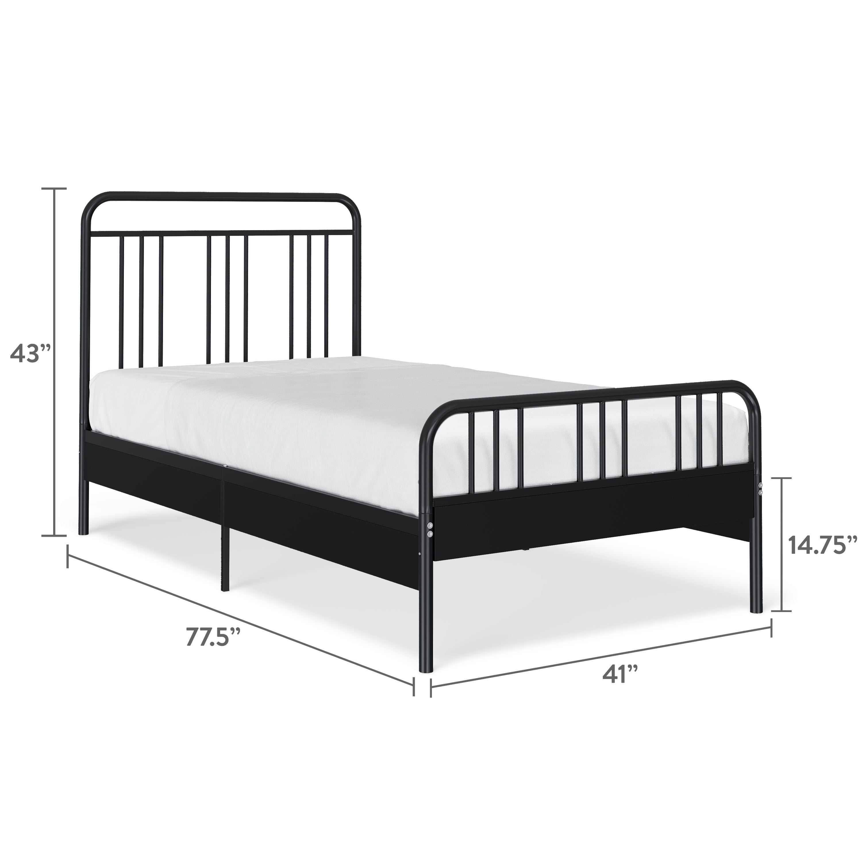 Mainstays Kids Twin Size Metal Platform Bed Frame, Black