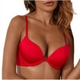 thumbnail image 5 of SMihono Women's Underwire Bikini Top V Neck Bathing Suit Tops Ribbed Plunge Swimsuits Sexy Unpadded Swim Top - Bra Sizes Red 38, 5 of 7