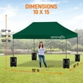 thumbnail image 3 of SereneLife Pop Commercial Instant Shelter-Waterproof Polyester Tent W/ Bag, 10x15 ft. Forest Green, 3 of 8